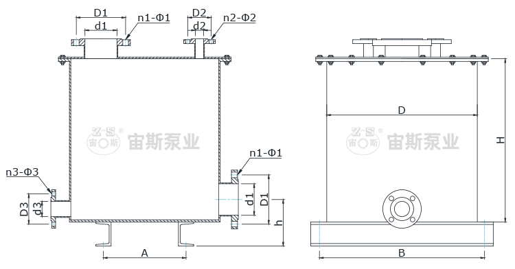 虹吸桶安裝尺寸圖